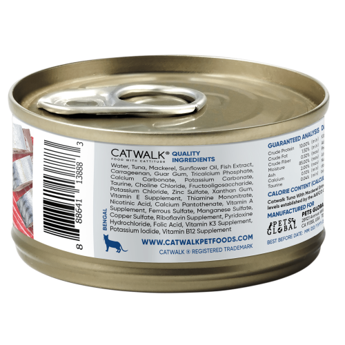 CATWALK貓主食罐頭 - 鰹吞拿魚+鯖魚 80g (深藍) [新包裝]