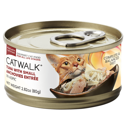 CATWALK貓主食罐頭 - 鰹吞拿魚+小鯷魚 80g (深紅)