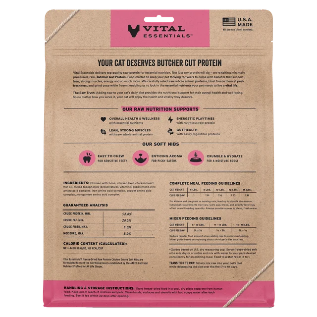 Vital Essentials 雞肉貓糧- 凍乾[軟粒]12Oz