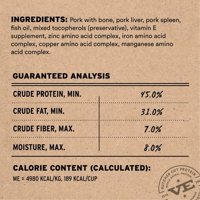 Vital Essentials 豬肉貓糧- 凍乾[軟粒]12Oz
