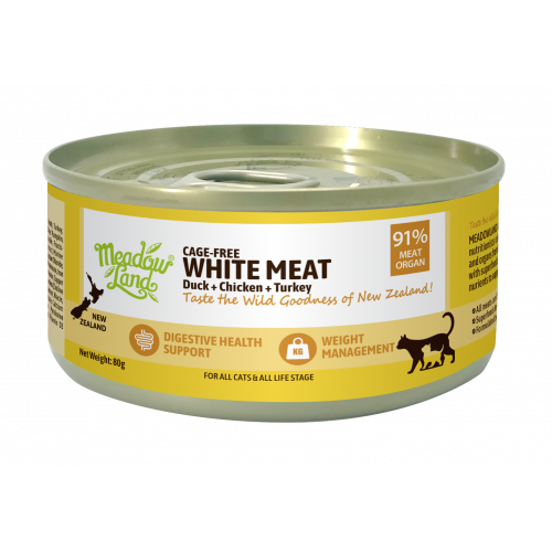 MeadowLand 全齡貓主食罐 - 白肉配方[放養鴨肉+雞肉+火雞肉]80g