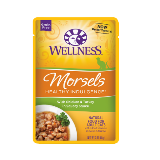 Wellness Morsels -雞肉火雞滋味軟包3Oz
