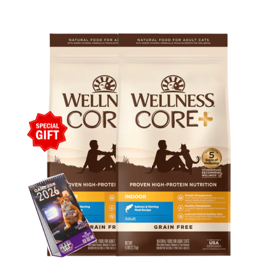 Wellness CORE貓糧 - 無穀物室內貓海洋魚配方 11lb X2 [限量送出💝WELLNESS 2026月曆]