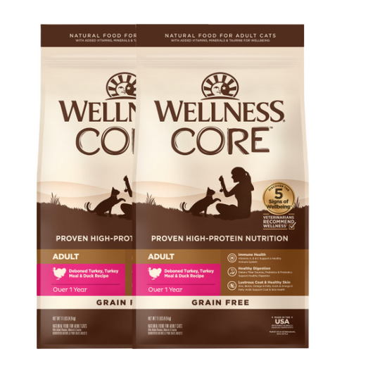 Wellness CORE貓糧-無穀物火雞拼鴨肉配方   11lb X2
