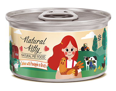Natural Kitty - 100%天然雞肉+菠蘿雞湯低磷貓罐頭 (80g)