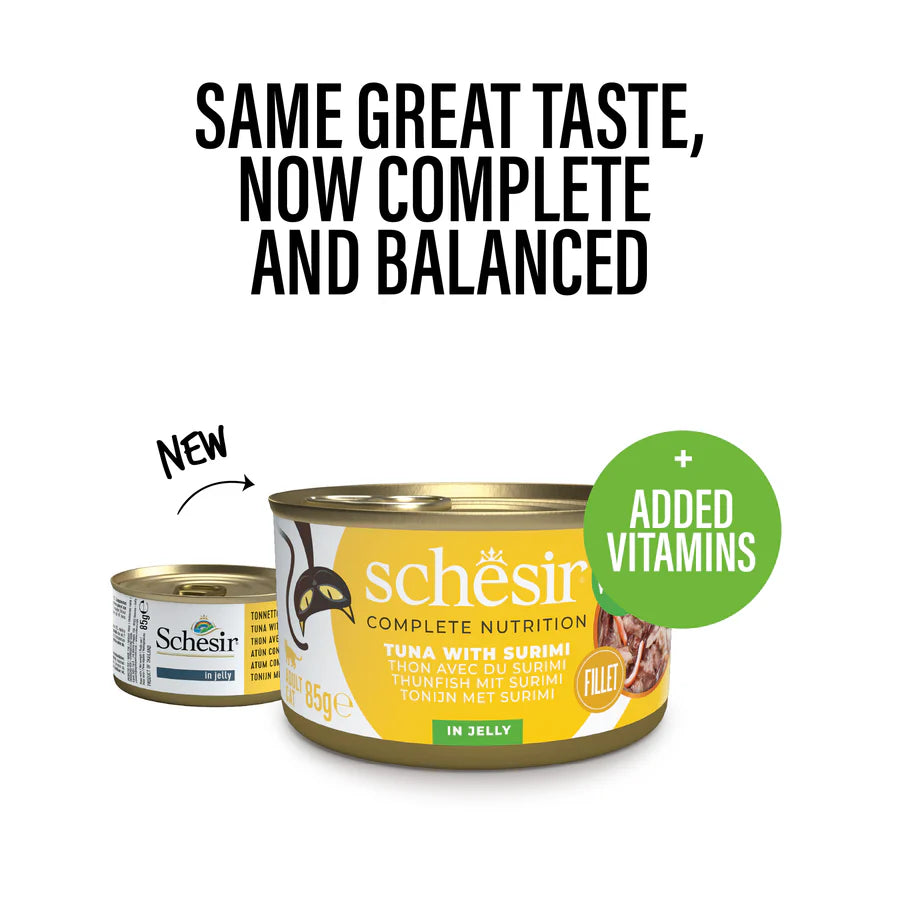 Schesir主食罐 -吞拿魚蟹肉貓罐頭  [啫喱]85g