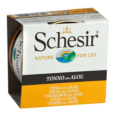 Schesir - 全天然吞拿魚蘆薈飯貓罐頭85g