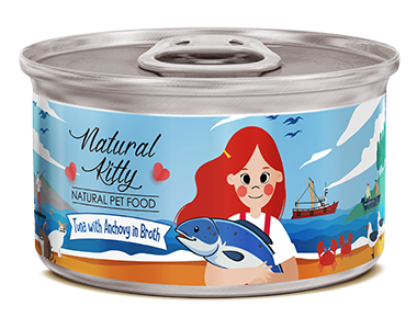 Natural Kitty - 100% 鮮吞拿魚鯷魚魚湯低磷貓罐頭 (80g)