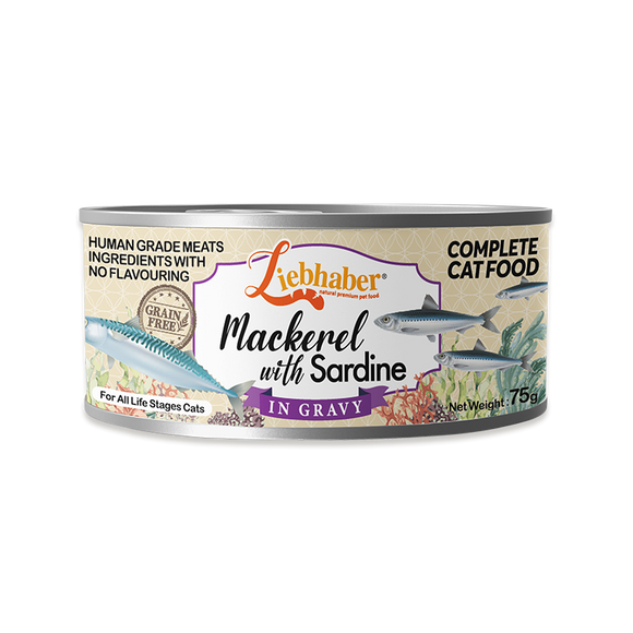 Liebhaber 肉汁貓貓主食罐 - 鯖魚+沙丁魚75g