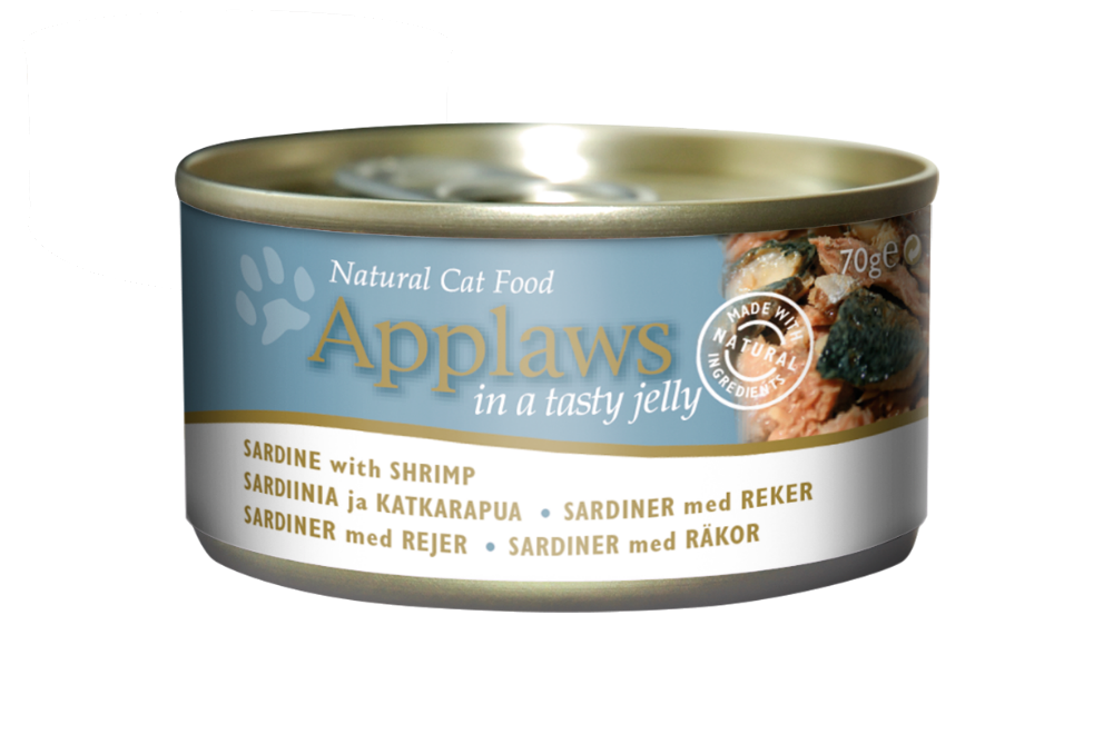 Applaws 啫喱貓罐-   沙丁魚蝦70g