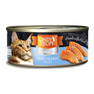 Cindy’s Recipe® Signature貓罐 - 三文魚肉湯黑罐 70g (粉藍)