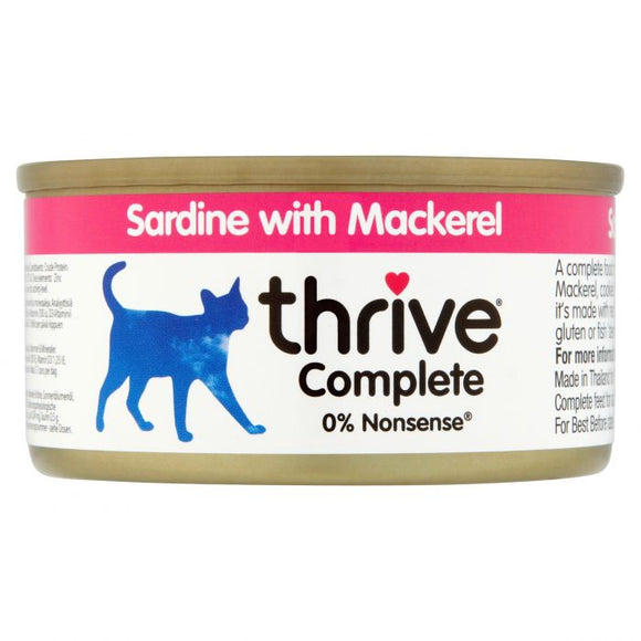 Thrive - 沙甸魚 +  鯖魚主食貓罐頭75g
