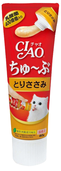 Ciao支裝貓小食 - 日本乳酸菌肉泥膏小食 - (雞肉味) 80g