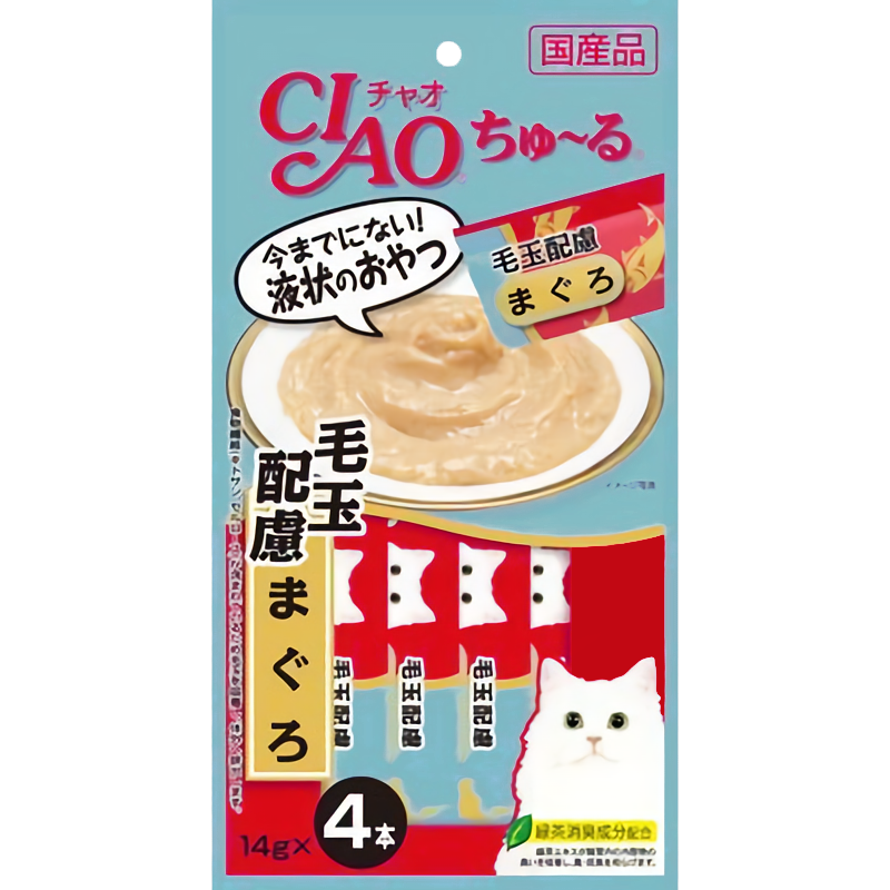 Ciao 貓小食 - 吞拿魚 - 化毛球系列 (4條裝)