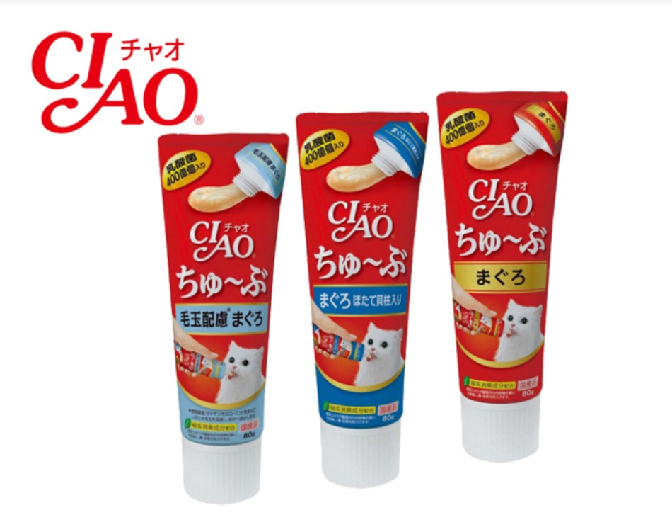 Ciao支裝貓小食 - 日本乳酸菌肉泥膏小食 - (吞拿魚味化毛配方) 80g