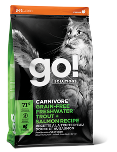 GO! SOLUTIONS 貓糧(綠色)- 活力營養系列 無穀物淡水鱒魚 + 三文魚貓糧配方 (16LB)