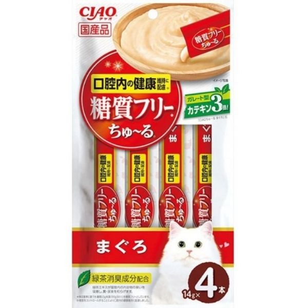 Ciao 貓小食口腔健康無糖配方 - 金槍魚肉醬 (4條裝)