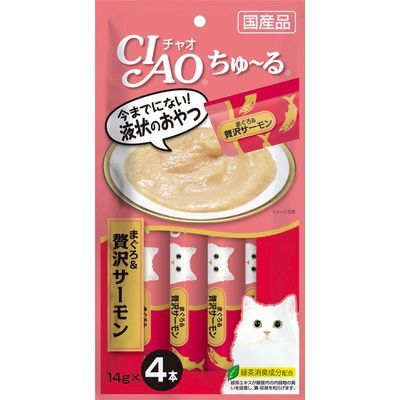 Ciao 貓小食 - 吞拿魚+頂級三文魚醬 (4條裝)