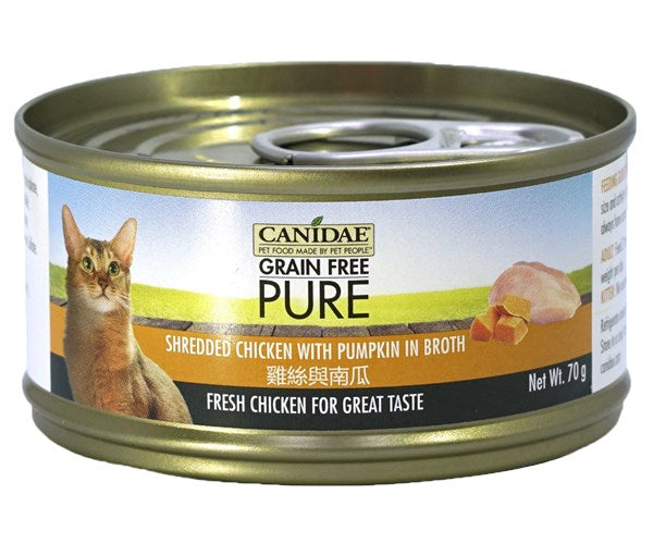 CANIDAE® PURE - 雞絲與南瓜貓主食罐頭 (70g)