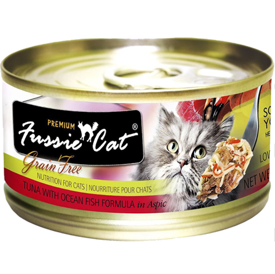 Fussie Cat 黑鑽貓罐頭 -吞拿魚加海魚