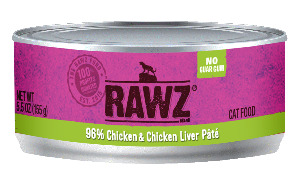 Rawz- 96%雞肉、雞肝全貓罐頭155g