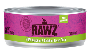 Rawz- 96%雞肉、雞肝全貓罐頭155g