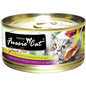 Fussie Cat 黑鑽貓罐頭 -吞拿魚加雞肉