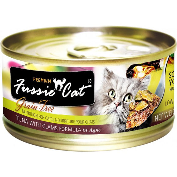 Fussie Cat 黑鑽貓罐頭 -吞拿魚加蜆肉肉