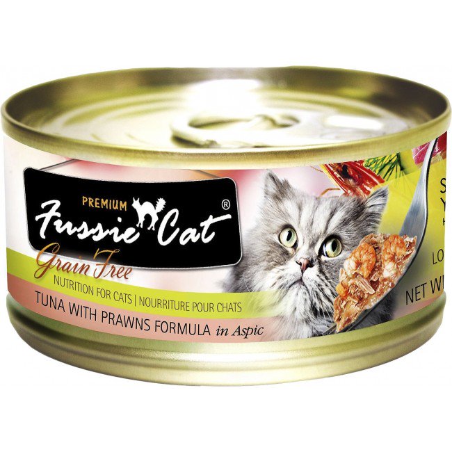 Fussie Cat 黑鑽貓罐頭 -吞拿魚加虎蝦