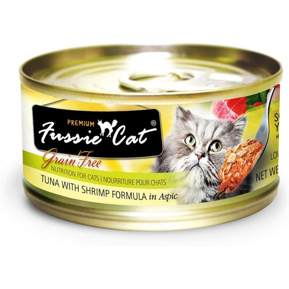 Fussie Cat 黑鑽貓罐頭 - 吞拿魚加蝦