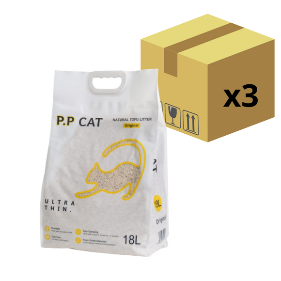 P.P Cat 豆腐貓砂 - 原味18L (原箱3包)