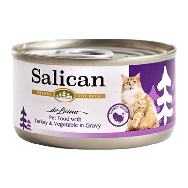 Salican 挪威森林 -火雞、蔬菜(肉汁) 貓罐頭85g