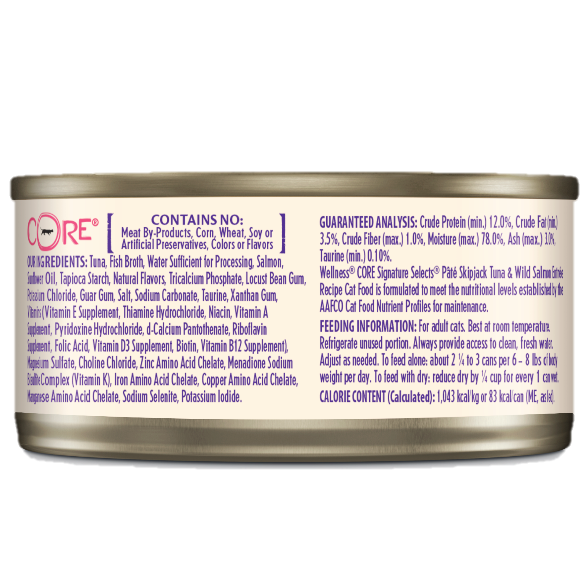 Wellness Signature Select  Pate- 吞拿魚三文魚肉醬貓罐2.8Oz