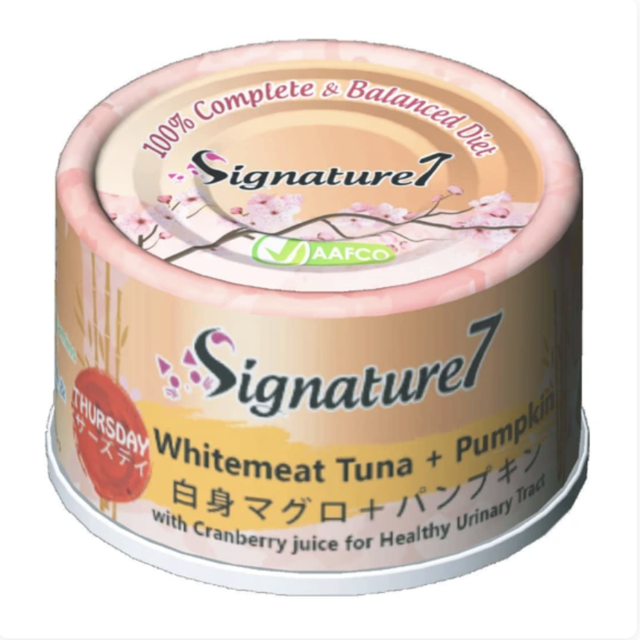 Signature7 主食貓罐頭 (THURSDAY) - 白肉吞拿魚、南瓜 70g (骨骼健康)