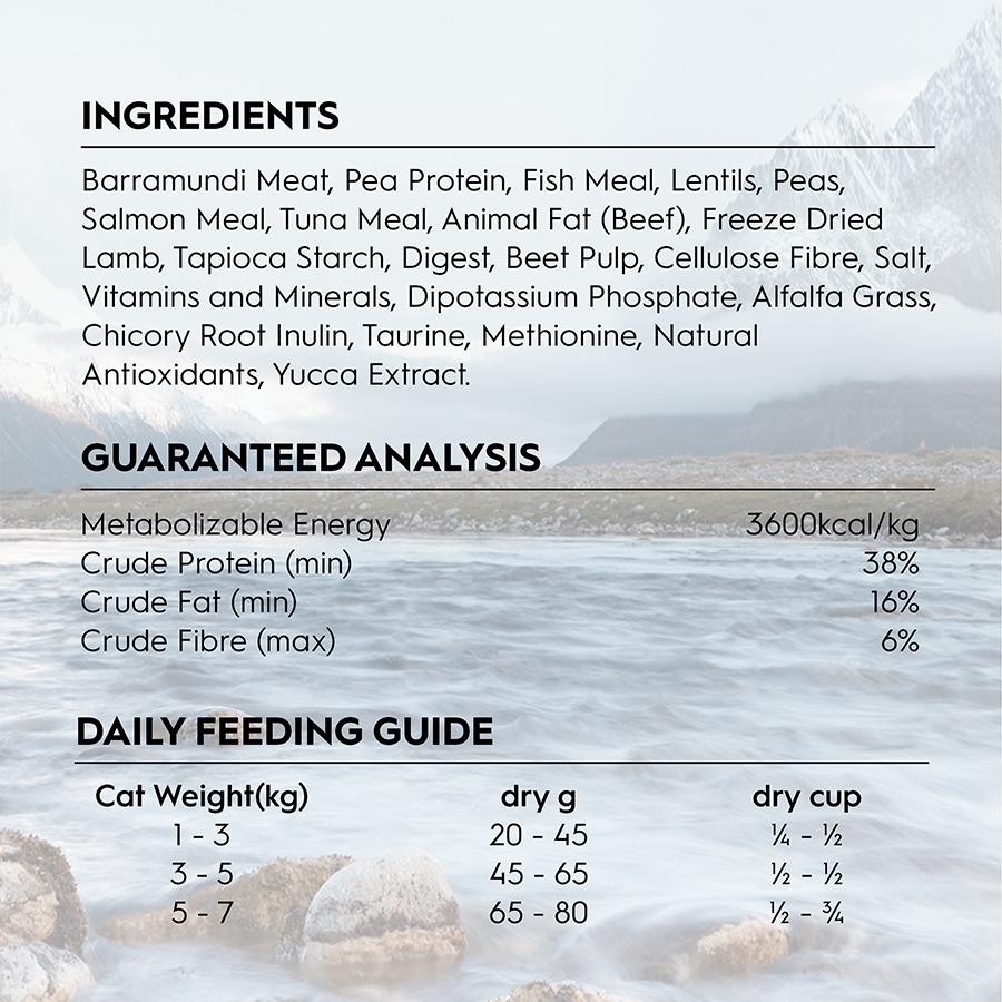 [TRILOGY 奇境] 無穀成貓糧 - 澳洲尖吻鱸魚及吞拿魚 + 5%紐西蘭羊肺凍乾 1.8kg