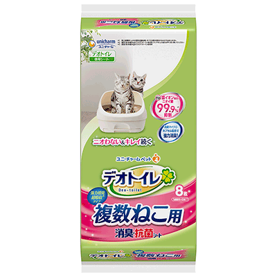日本UNICHARM - 一週間消臭抗菌(多貓)超強尿墊- 8片裝