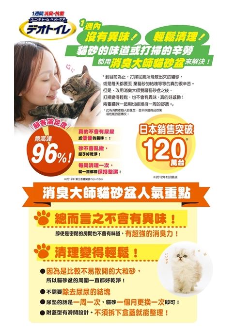 Unicharm消臭大師 - 半封閉型雙層貓砂盆套裝  原裝日本進口