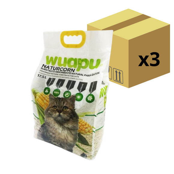 Wuapu - 粟米豆腐貓砂 (原味17.5L- X3包)