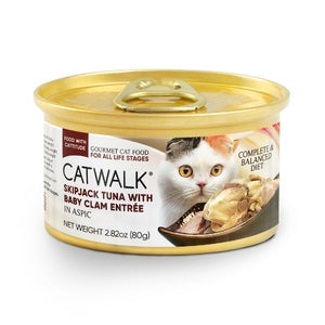 CATWALK貓主食罐頭 - 鰹吞拿魚+蜆肉 80g (深啡)_01