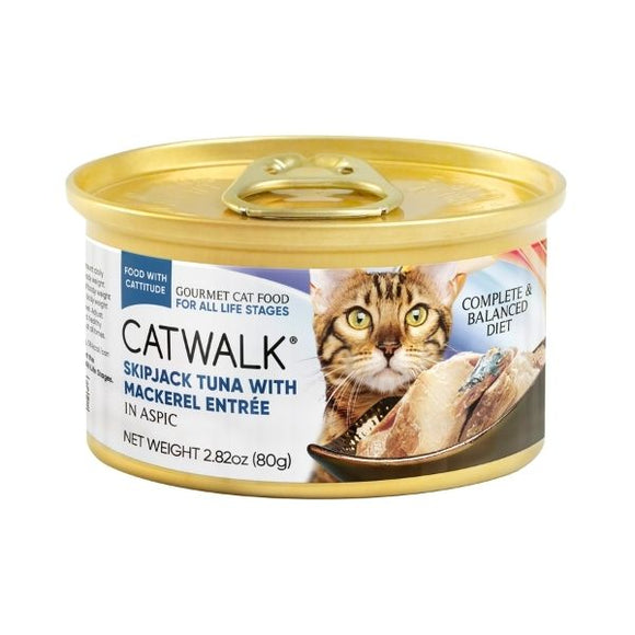 CATWALK貓主食罐頭 - 鰹吞拿魚+鯖魚 80g (深藍)_01