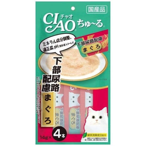 Ciao 貓小食 - 吞拿魚醬 防尿石系列 (4條裝)