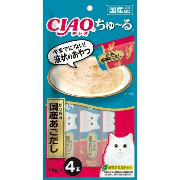 Ciao 貓小食 - 吞拿魚醬+國產飛魚 (4條裝)