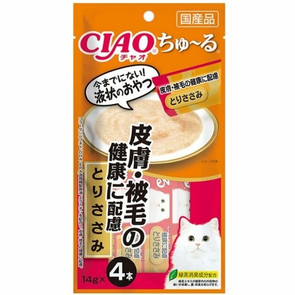 Ciao 貓小食 - 雞肉醬 皮膚毛髮健康系列 (4條裝)