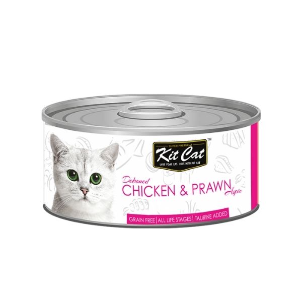 Kit Cat 貓罐頭 -  雞肉+蝦肉凍無穀物貓罐頭 (80g)版