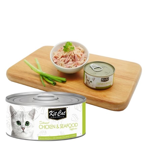 Kit Cat 貓罐頭 -  雞肉+海鮮無穀物貓罐頭 (80g)