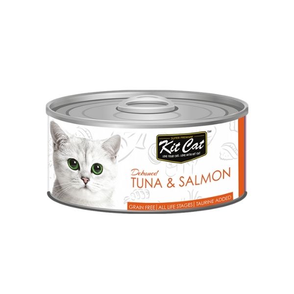 Kit Cat 貓罐頭 - 吞拿魚+三文魚無穀物貓罐頭 (80g)