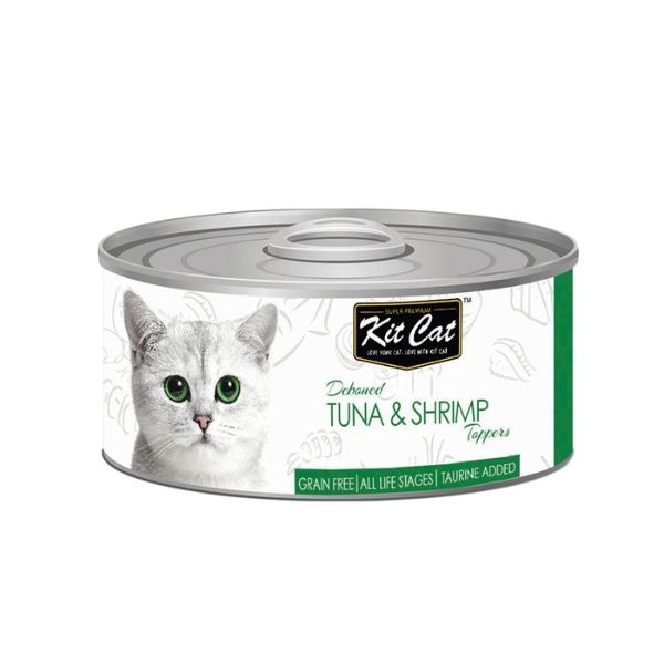 Kit Cat 貓罐頭 -  吞拿魚+蝦肉凍無穀物貓罐頭 (80g)