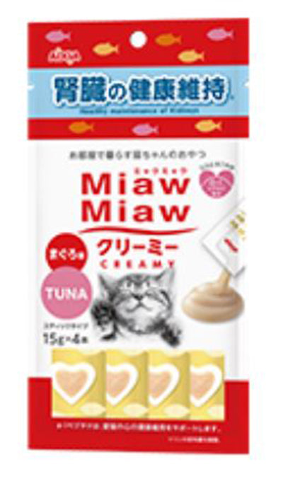 AIXIA - MiawMiaw日式貓咪肉醬 腎臟配方 吞拿魚 (15g x 4條裝 - 橙紅色)