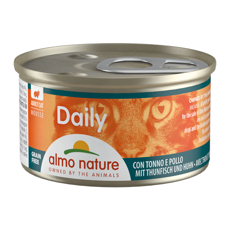 Almo Nature Daily - 吞拿魚、雞肉慕斯貓主食罐  85g