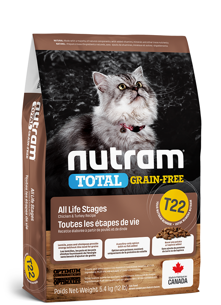 Nutram T22- 無薯無穀糧全貓糧 (雞+火雞) 5.4Kg